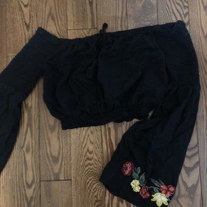 Embroidered crop top